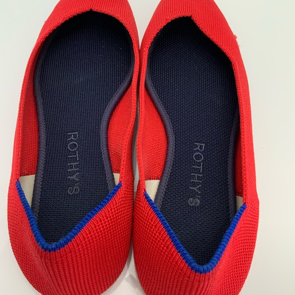 Rothy's Sz 8 The Point Ballet Flats Chili Red - Picture 5 of 11